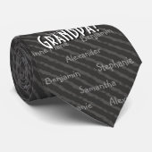 Aangepast tot 5 Names Grey Stripe Grandpa Stropdas (Opgerold)