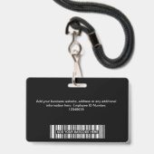 Aangepast totaal zwarte Logo foto werknemer Lanyar Badge (Back with Lanyard)