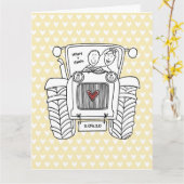 Aangepast tractorland Barn Rustic Wedding Kaart (Gele Bloem)