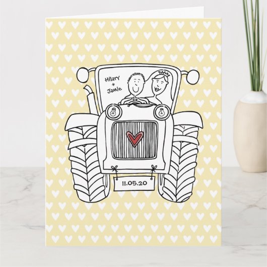 Aangepast tractorland Barn Rustic Wedding Kaart (Voorkant)
