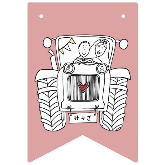 Aangepast tractorland Barn Rustic Wedding Vlaggetjes (Derde vlag)