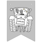 Aangepast tractorland Barn Rustic Wedding Vlaggetjes (Tweede vlag)