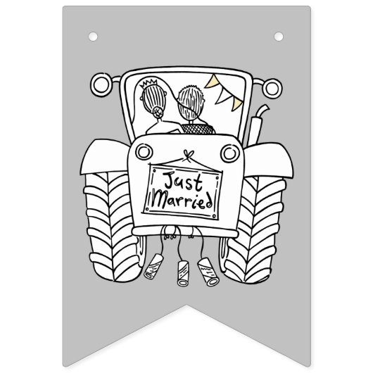 Aangepast tractorland Barn Rustic Wedding Vlaggetjes (Tweede vlag)