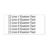 Aangepast traditioneel selectievakje voor 6 lijnen  zelfinktende stempel (Design)