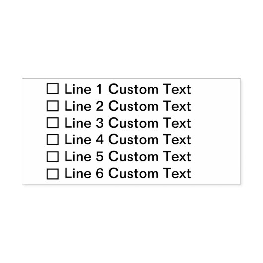 Aangepast traditioneel selectievakje voor 6 lijnen  zelfinktende stempel (Design)