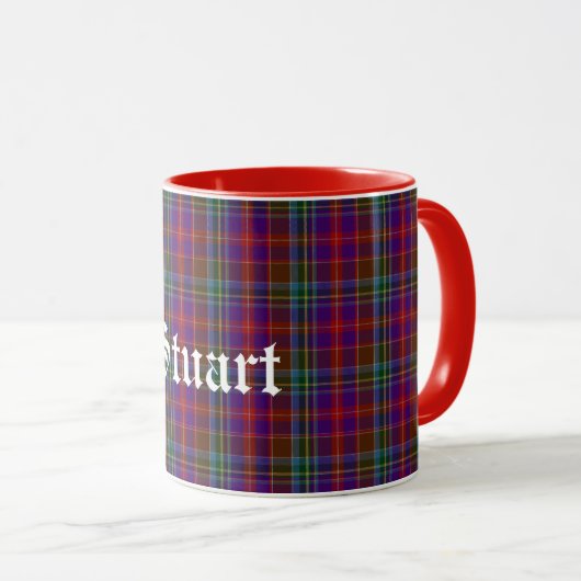 Aangepast traditioneel Stuart Tartan Pset Mok (Voorkant rechts)
