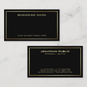 Aangepast Trendy Elegant Moderne Sjabloon Black Go Visitekaartje (Voorkant / Achterkant)