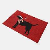 Aangepast Trendy grappige zwarte labrador rood Deurmat (Schuin)