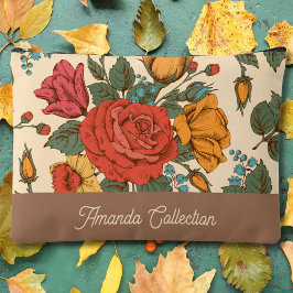 Aangepast trendy klassiek botanisch patroon Bruin Etui