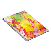 Aangepast Trendy Modern Abstract Geel Rood Blauw Notitieboek (Rechterzijde)