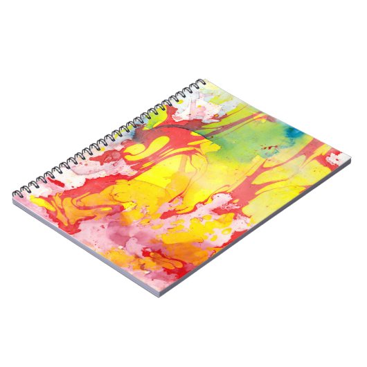 Aangepast Trendy Modern Abstract Geel Rood Blauw Notitieboek (Linkerzijde)