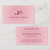 Aangepast Trendy Modern Elegant Pink Rose Gold Visitekaartje (Voorkant / Achterkant)