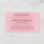 Aangepast Trendy Modern Elegant Pink Rose Gold Visitekaartje (Achterkant)