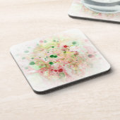 Aangepast Trendy Roze rood Geel Abstract Bier Onderzetter (Linkerzijde)