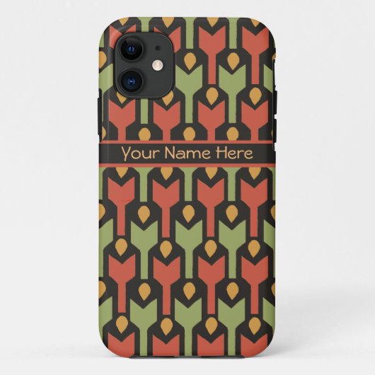 Aangepast tribaal Egyptisch rood-pijlpatroon Case-Mate iPhone Case (Achterkant)