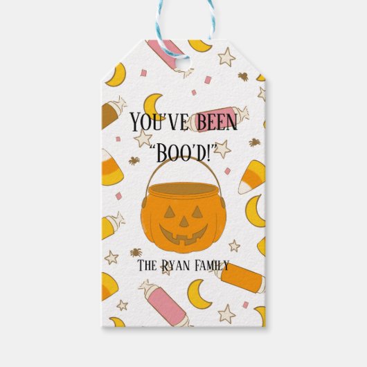 Aangepast Trick-or-Treat Halloween Boo Cadeau Favo Cadeaulabel (Voorkant)