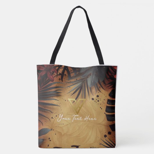 Aangepast: Tropical Twilight Personalized Tas. Tote Bag (Achterkant)