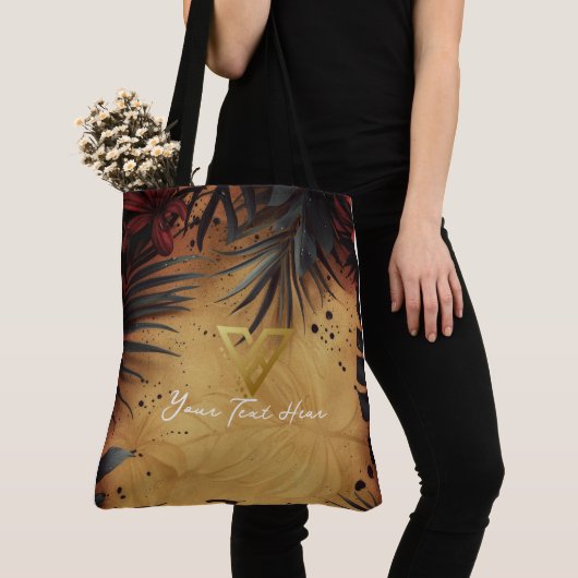 Aangepast: Tropical Twilight Personalized Tas. Tote Bag (Dichtbij)