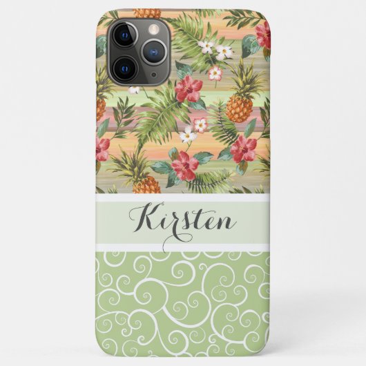 Aangepast tropisch anananas kleurig flessenpatroon Case-Mate iPhone case (Achterkant)