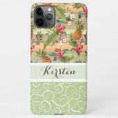 Aangepast tropisch anananas kleurig flessenpatroon iPhone hoesje (Achterkant)