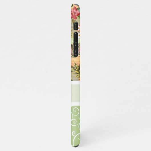 Aangepast tropisch anananas kleurig flessenpatroon iPhone hoesje (Linkerkant)