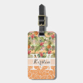 Aangepast tropisch anananaslagerpatroon bagagelabel (Voorkant verticaal)