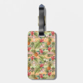 Aangepast tropisch anananaslagerpatroon bagagelabel (Achterkant verticaal)