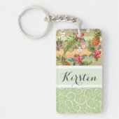 Aangepast tropisch anananaslagerpatroon sleutelhanger (Voorkant)