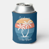 Aangepast tropisch eilandstrand zeeoor zee-oever S Blikjeskoeler (Blikje Achterkant)