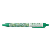 Aangepast Tropisch Hawaiian Green Palm Leafs Patro Zwarte Inkt Pen (Bodem)