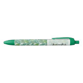 Aangepast Tropisch Hawaiian Green Palm Leafs Patro Zwarte Inkt Pen (Bovenkant)