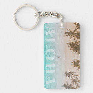Aangepast Tropisch Hawaiian Paradise "Aloha" Sleutelhanger