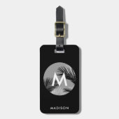 Aangepast tropisch monogram modern bagagelabel (Voorkant verticaal)