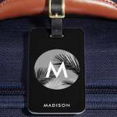 Aangepast tropisch monogram modern bagagelabel