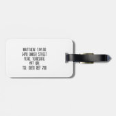 Aangepast tropisch palm laat roze monogram roze na bagagelabel (Achterkant horizontaal)