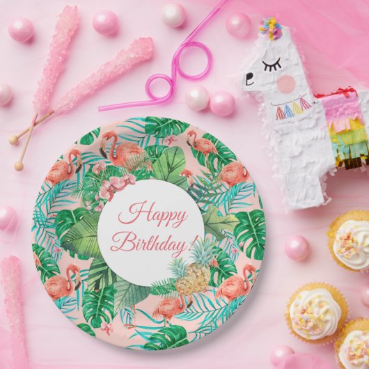 Aangepast tropisch papieren bordje (Feest)