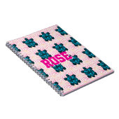 Aangepast tropisch schildpad bloempatroon Naadloos Notitieboek (Rechterzijde)