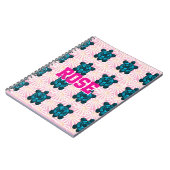 Aangepast tropisch schildpad bloempatroon Naadloos Notitieboek (Linkerzijde)