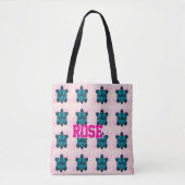 Aangepast tropisch schildpad bloempatroon Naadloos Tote Bag (Voorkant)