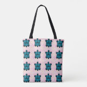 Aangepast tropisch schildpad bloempatroon Naadloos Tote Bag (Achterkant)