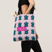 Aangepast tropisch schildpad bloempatroon Naadloos Tote Bag (Dichtbij)