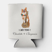 Aangepast tropisch strand-hondenweddenschap blikjeskoeler (Voorkant)