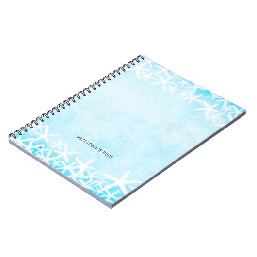 Aangepast tropisch strand voor gekleurde Starfish Notitieboek (Linkerzijde)