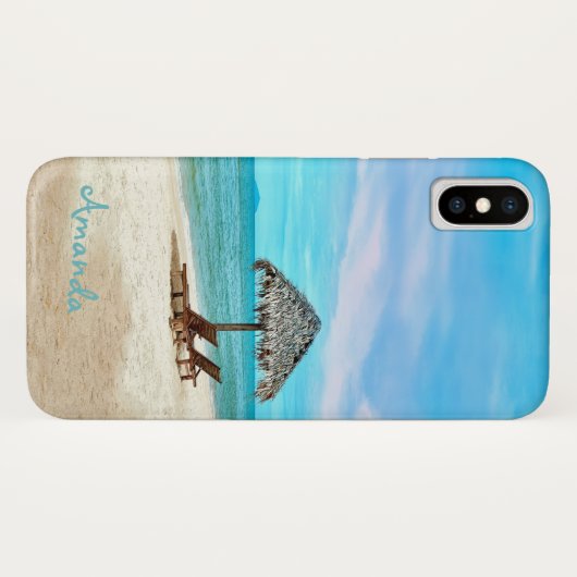 Aangepast tropisch strand zeebaars Case-Mate iPhone case (Achterkant (horizontaal))