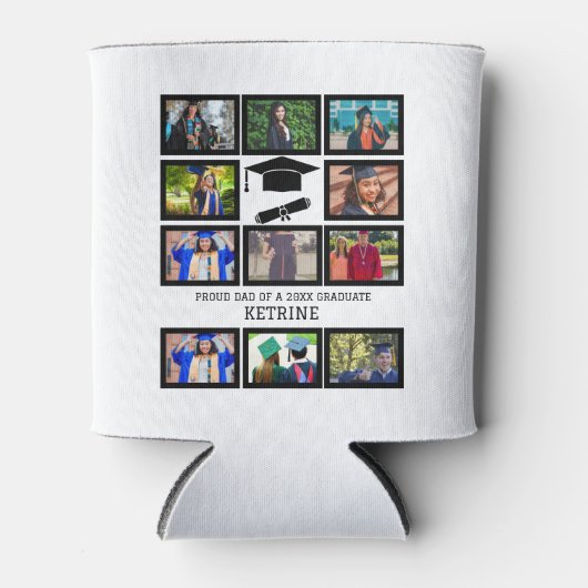 Aangepast trotse vader van de afstuderen 11 fotoco blikjeskoeler (Voorkant)