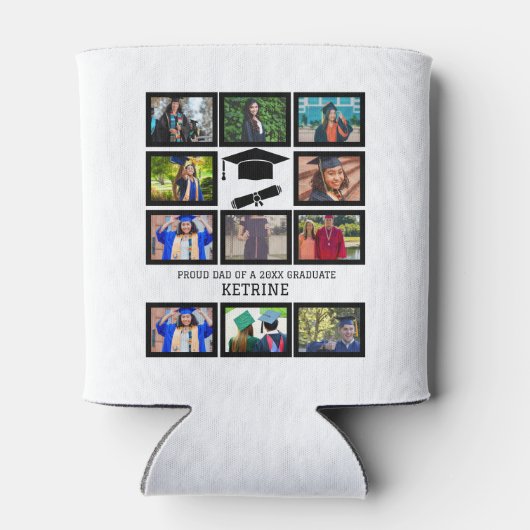 Aangepast trotse vader van de afstuderen 11 fotoco blikjeskoeler (Achterkant)