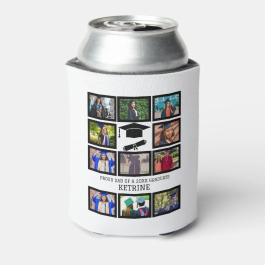Aangepast trotse vader van de afstuderen 11 fotoco blikjeskoeler (Blikje Achterkant)
