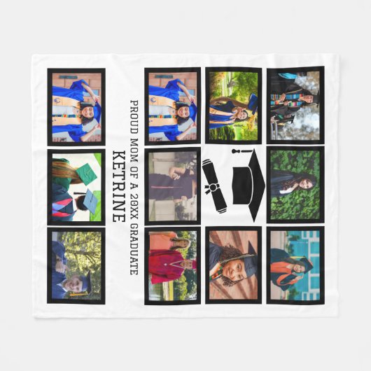 Aangepast trotse vader van de afstuderen 11 fotoco fleece deken (Voorkant (Horizontaal))