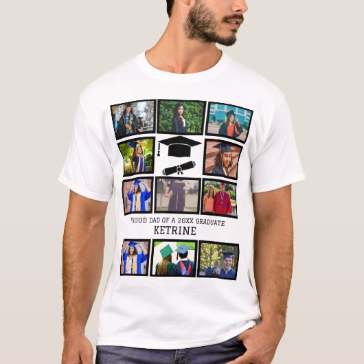 Aangepast trotse vader van de afstuderen 11 fotoco t-shirt (Voorkant)