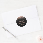 Aangepast trouwfeestfeestcadeau Zwart en Roze Goud Ronde Sticker (Envelop)